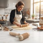 وردنه شیاردار چوبی – ایجاد طرح‌های فانتزی روی خمیر
