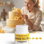 رنگ خوراکی پودری محلول در روغن زرد کهربایی کپی کیک | Amber Yellow Oil-Based Powder